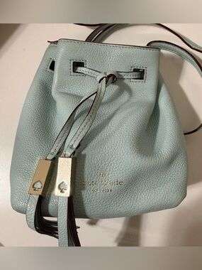 Kate Spade COOPER sea foam green bucket bag - pebbled leather